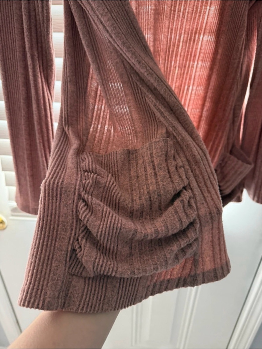 Open-Front Ribbed Cardigan Jacket - Picture 3 of 4